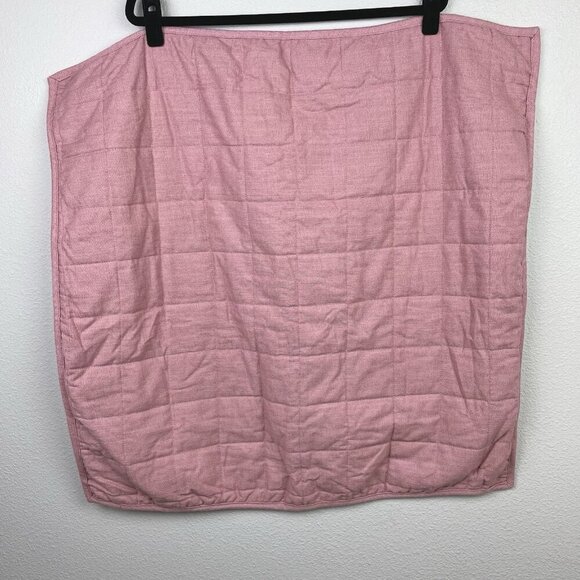 Casaluna Dusty Rose Quilted Pillow Cases Euro Shams Pink Linen Blend Square - Picture 8 of 11